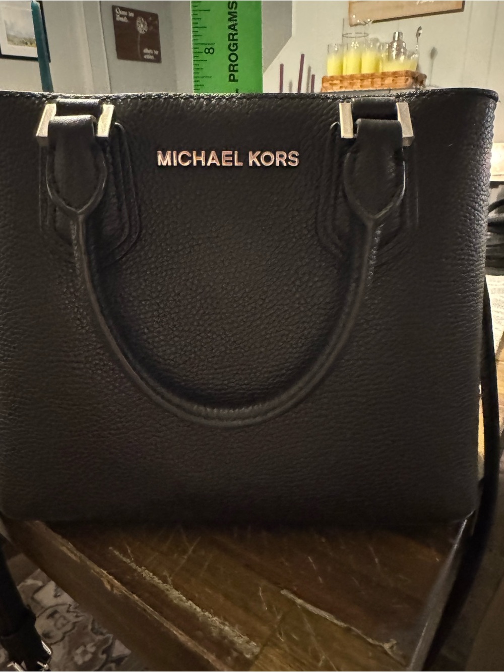 Michael Kors Black Pebbled Leather Structured Tote